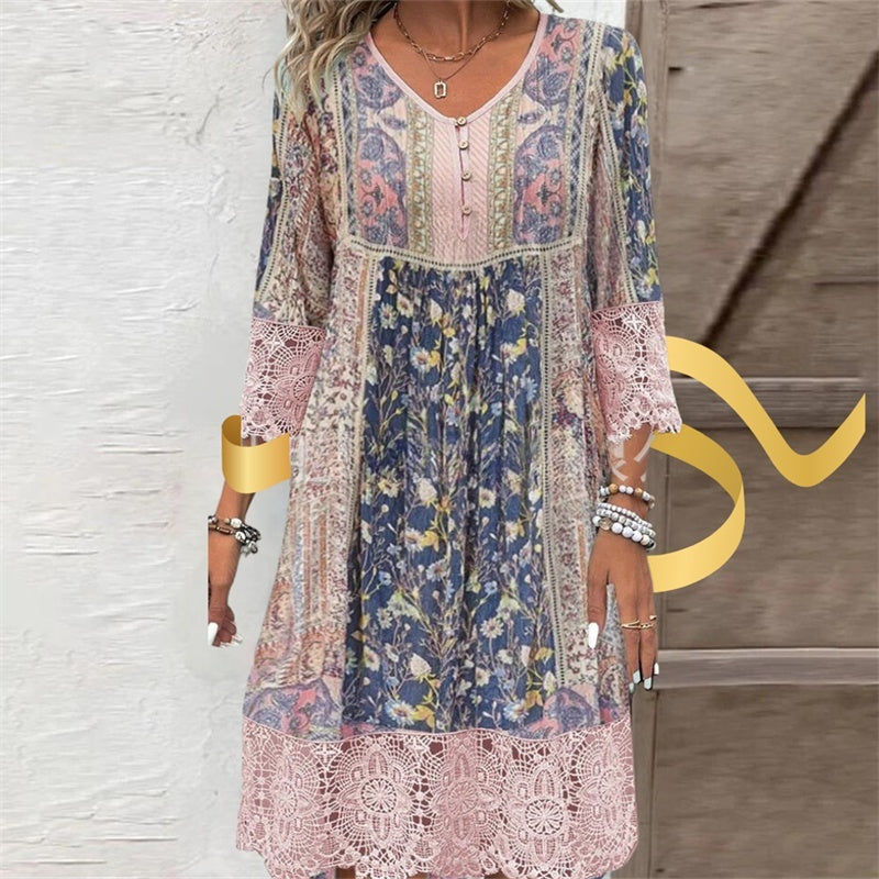 Noelia - Vestido boho de encaje patchwork