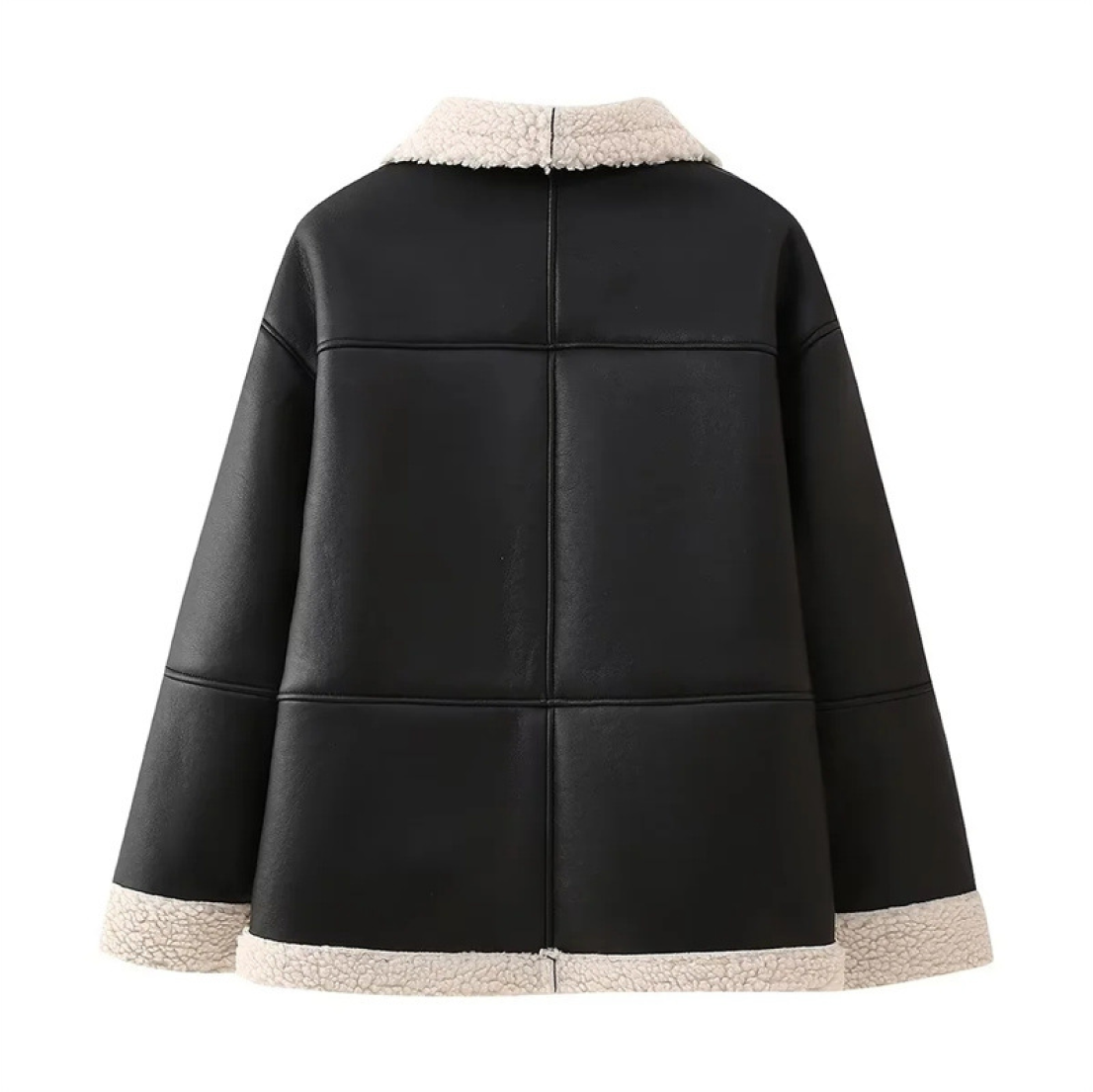 Emma – Chaqueta de piel sintética con forro de borreguillo