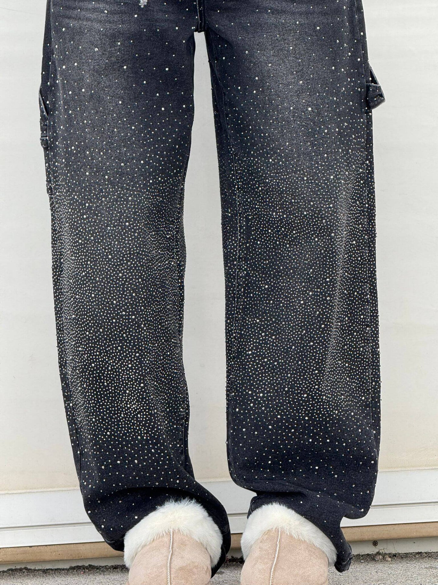 Isabella – Jeans rectos con detalles brillantes