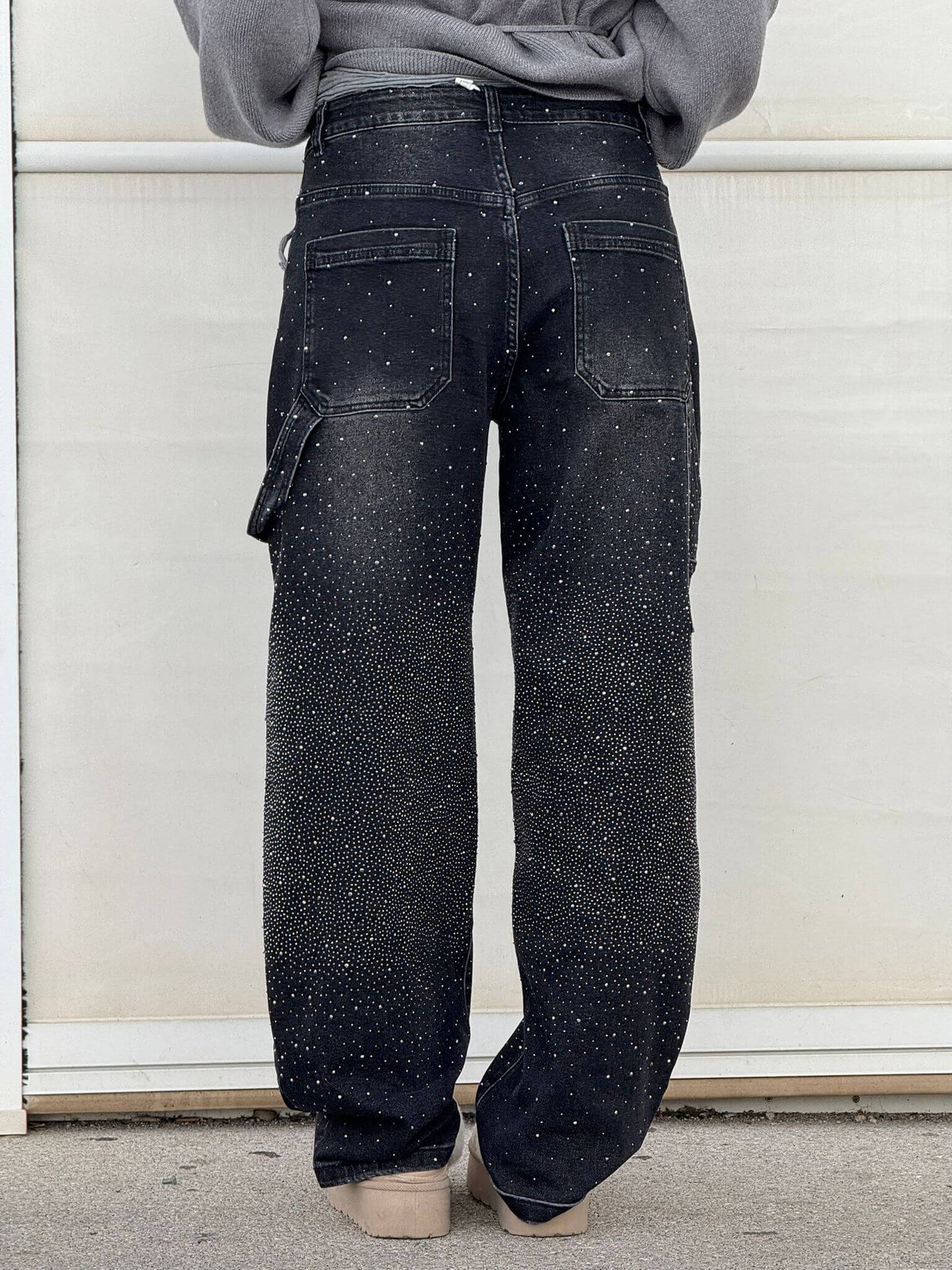 Isabella – Jeans rectos con detalles brillantes