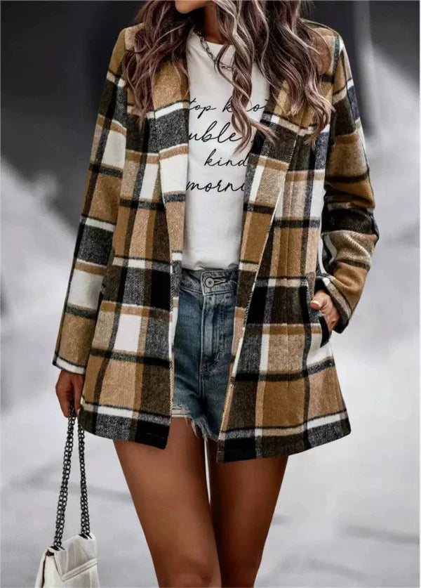 Daniela – Chaqueta de cuadros estilo casual chic