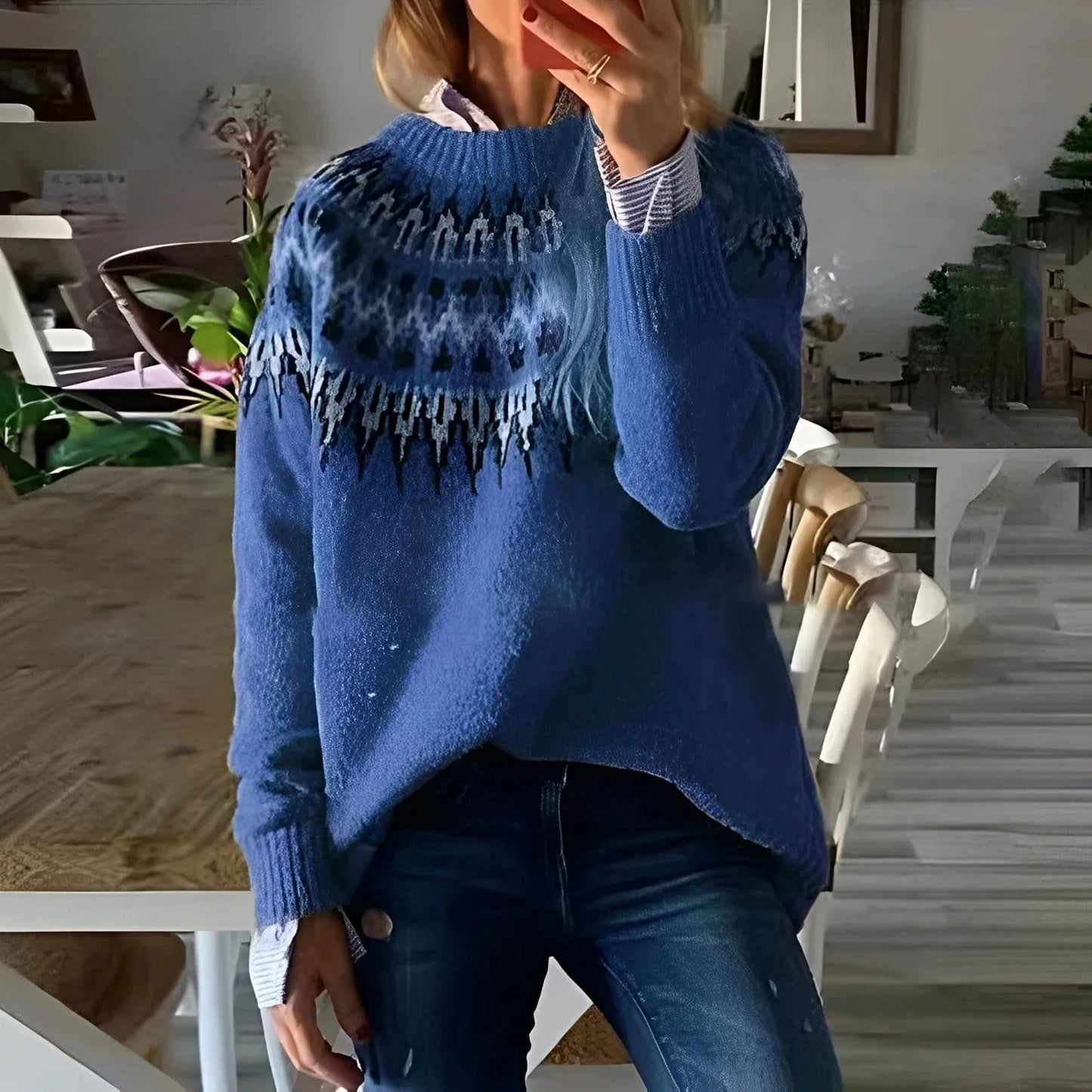 Claudia – Jersey de punto con diseño nórdico