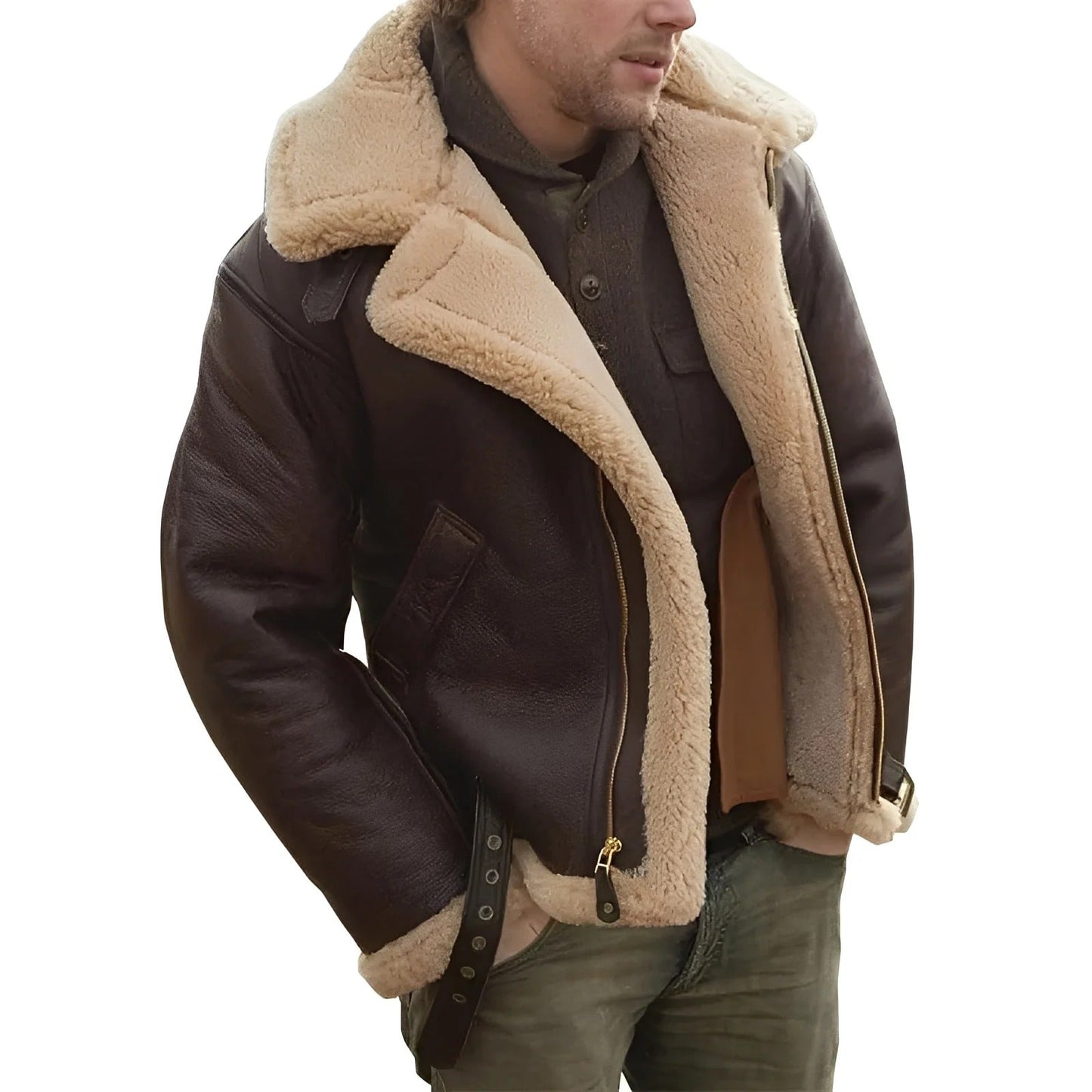 Álvaro – Chaqueta aviador con forro de borrego