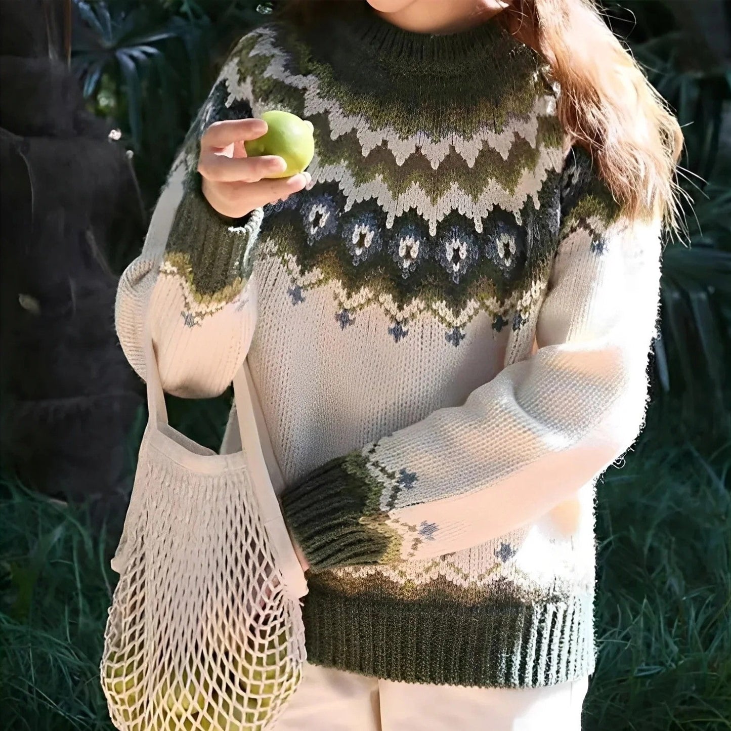 Claudia – Jersey de punto con diseño nórdico