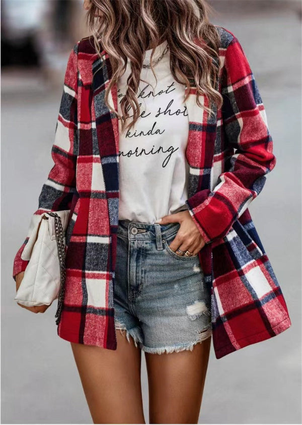Daniela – Chaqueta de cuadros estilo casual chic