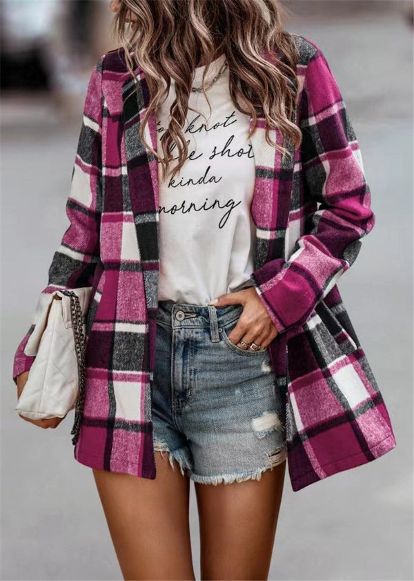 Daniela – Chaqueta de cuadros estilo casual chic