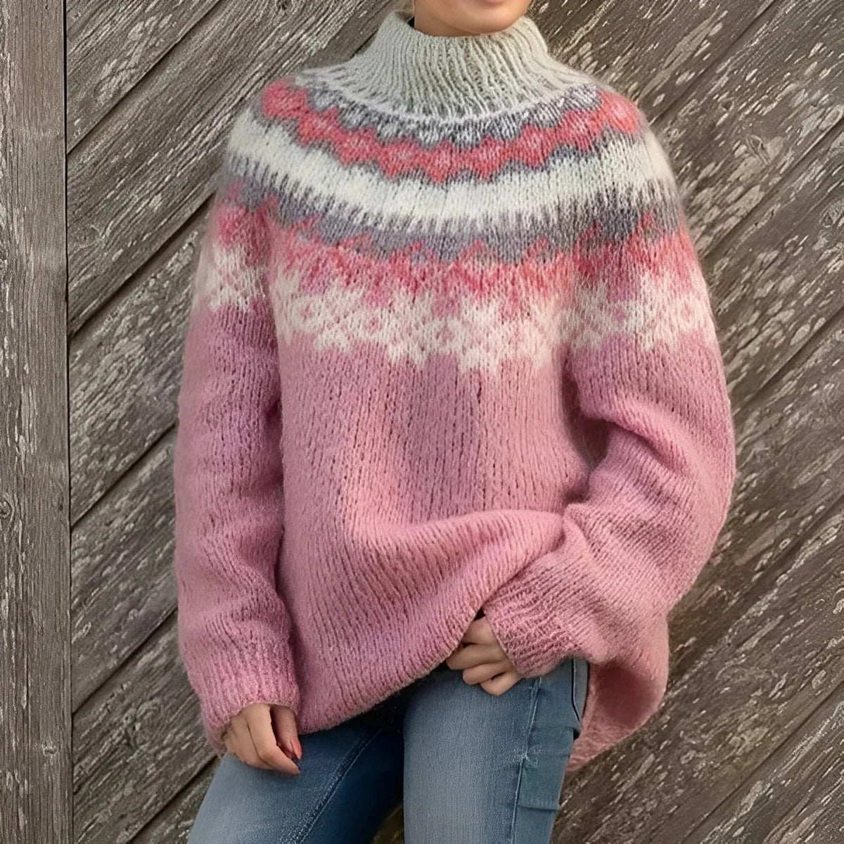 Claudia – Jersey de punto con diseño nórdico
