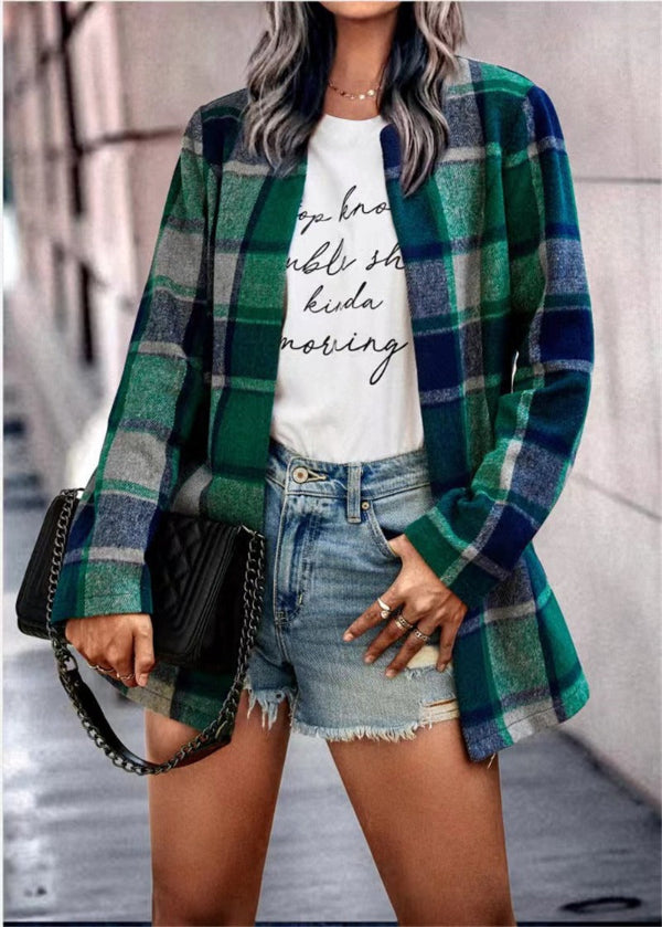 Daniela – Chaqueta de cuadros estilo casual chic