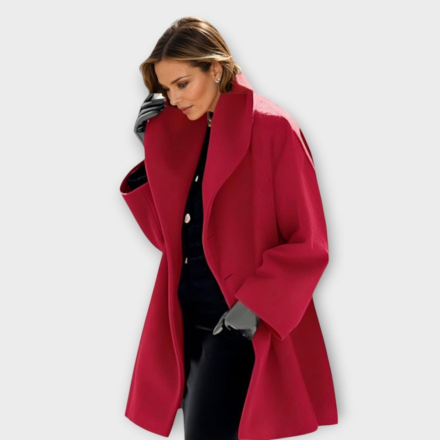 Elena - Abrigo oversize con solapa amplia mujer