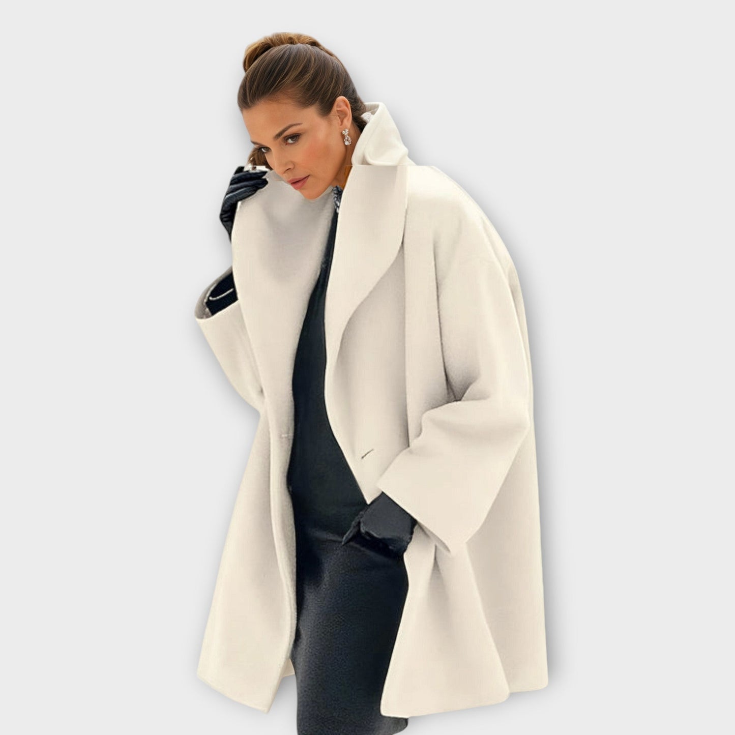 Elena - Abrigo oversize con solapa amplia mujer