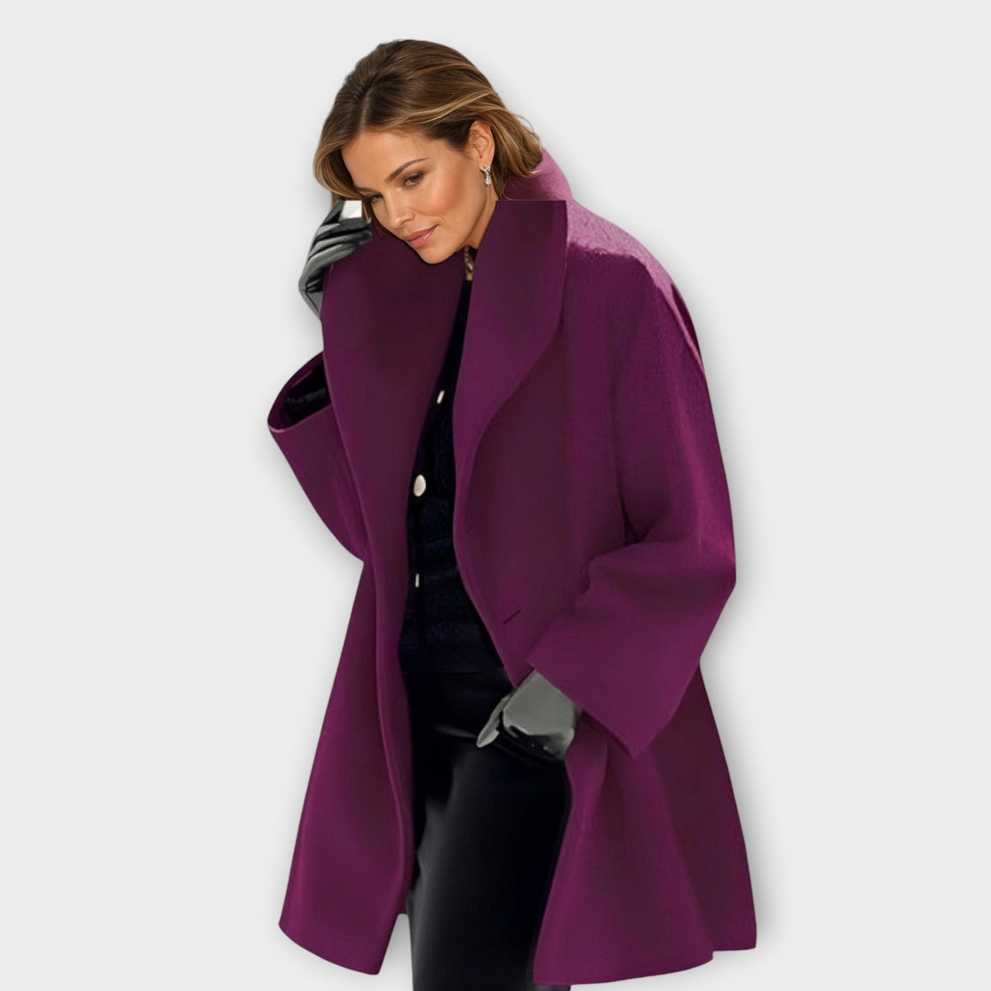 Elena - Abrigo oversize con solapa amplia mujer