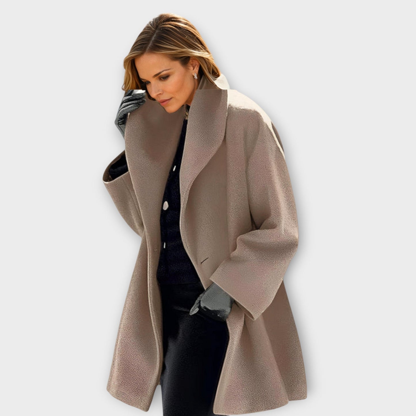 Elena - Abrigo oversize con solapa amplia mujer