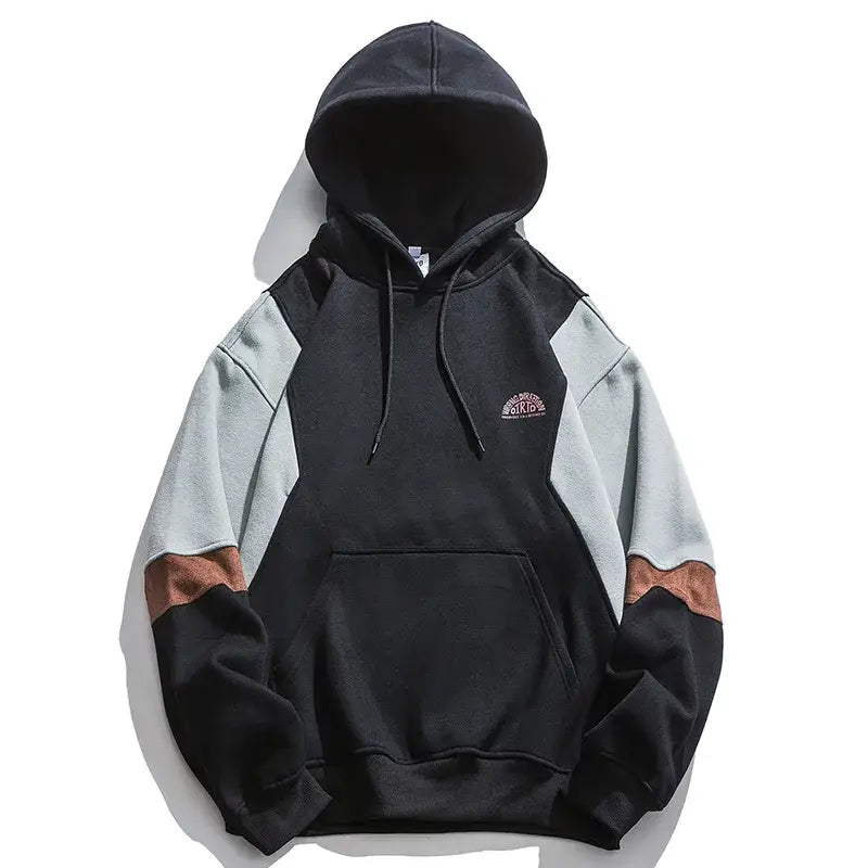 Bàlthásar | Sudadera con capucha de forro polar para hombre con diseño patchwork