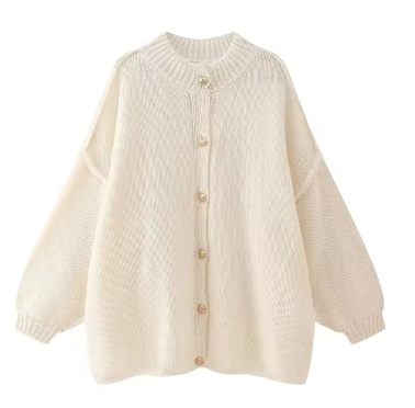 Blahnca | Cárdigan tejido casual con botones metálicos para mujer