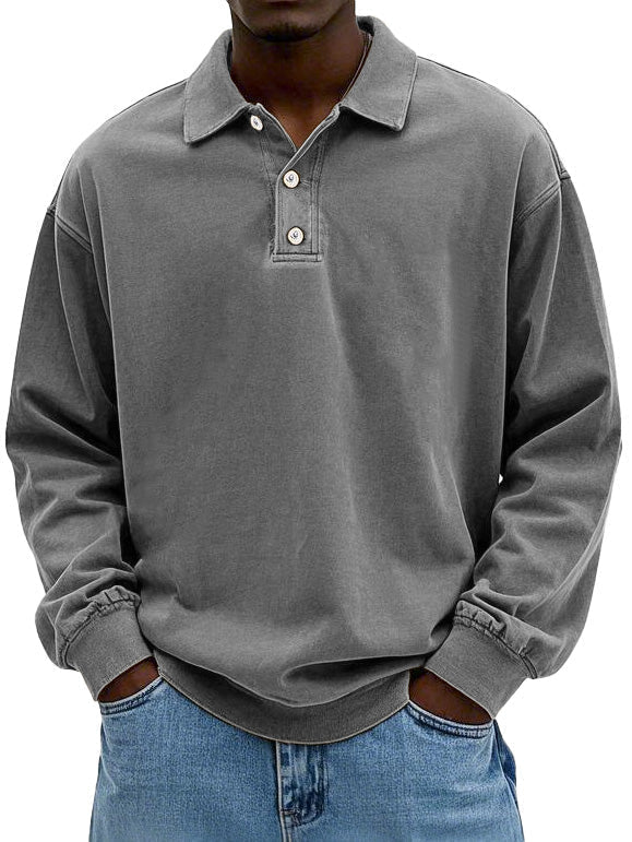 Manuel - Polo de hombre manga larga con botones