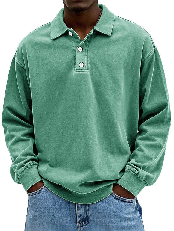 Manuel - Polo de hombre manga larga con botones