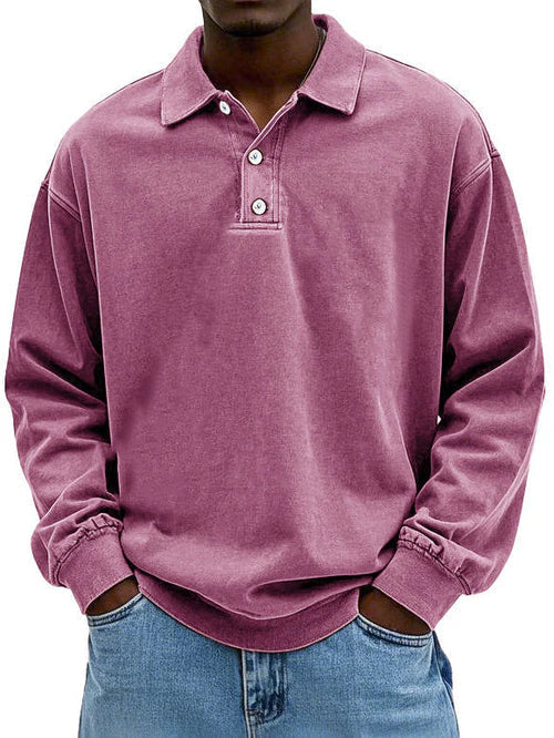 Manuel - Polo de hombre manga larga con botones