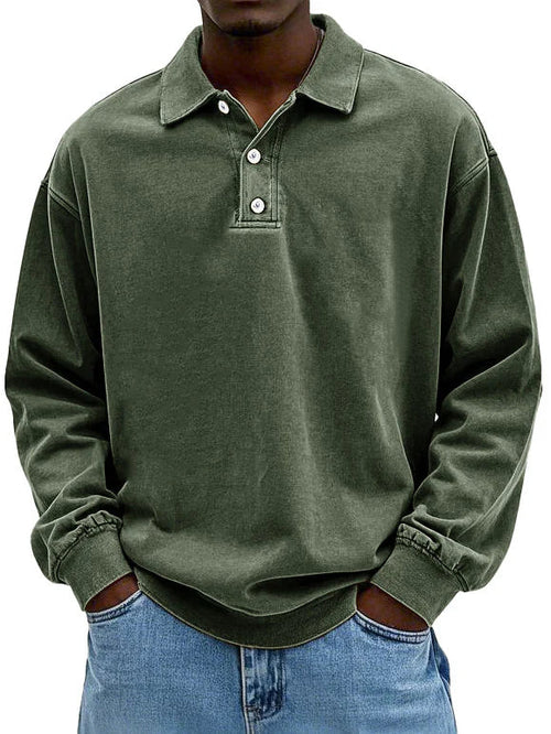 Manuel - Polo de hombre manga larga con botones