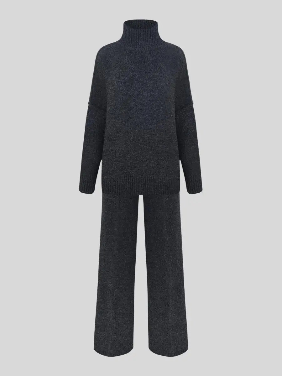 Marina - conjunto de punto mujer jersey cuello alto y pantalón