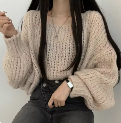 Aríadnel | Suéter de manga farol con cuello redondo