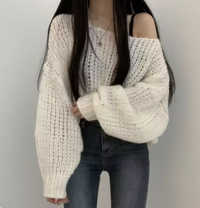 Aríadnel | Suéter de manga farol con cuello redondo