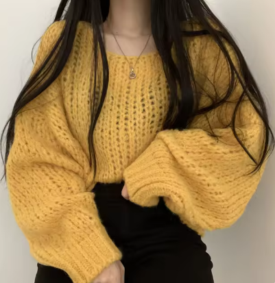 Aríadnel | Suéter de manga farol con cuello redondo