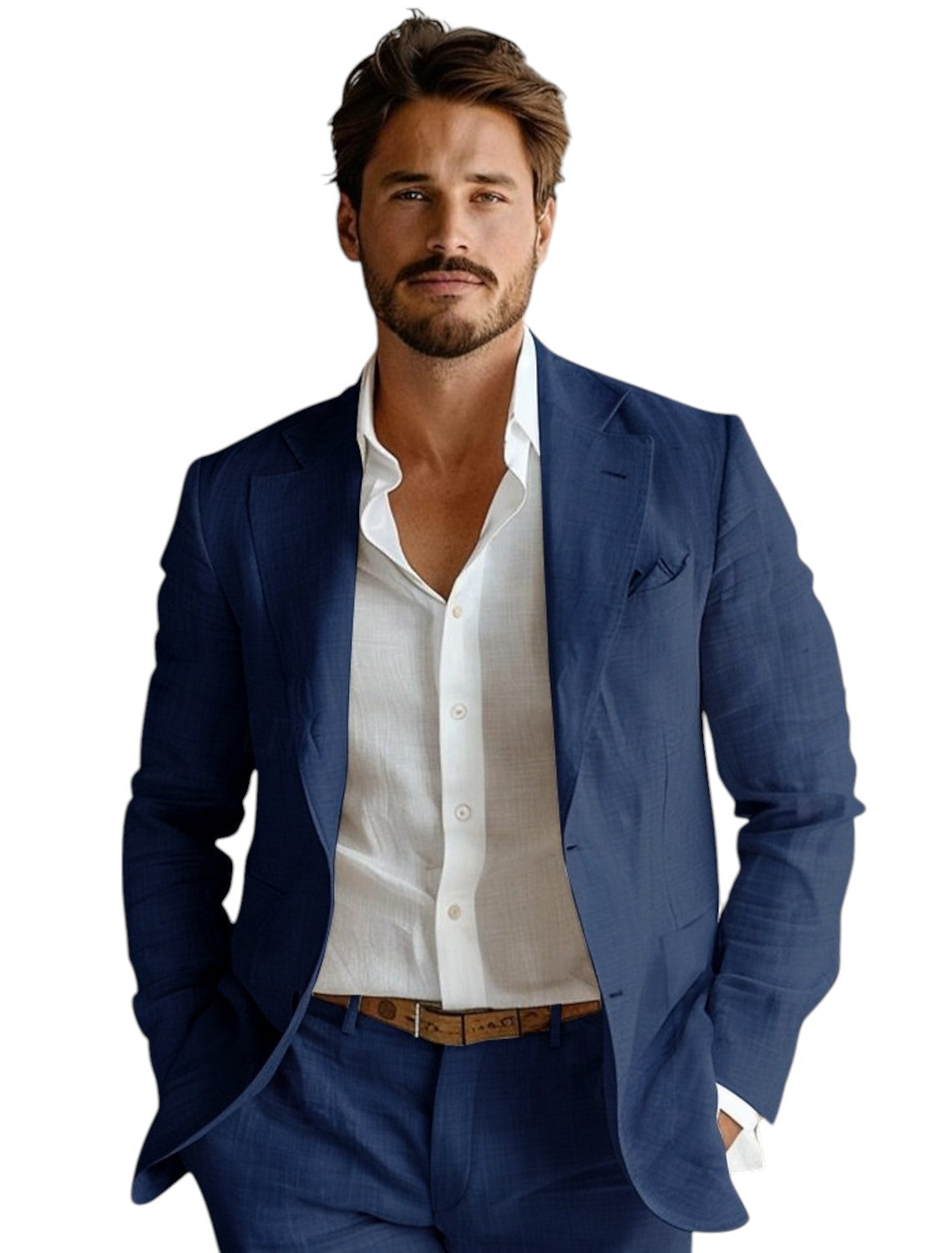 Adrián - Traje de hombre de lino con americana y pantalón