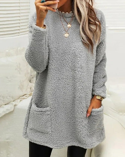 Elena – Sudadera polar oversize con bolsillos