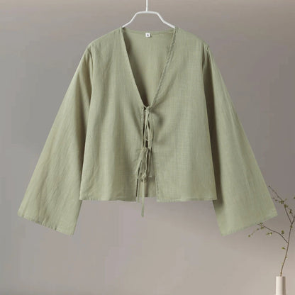 Carmen | Elegante blusa larga con lazo