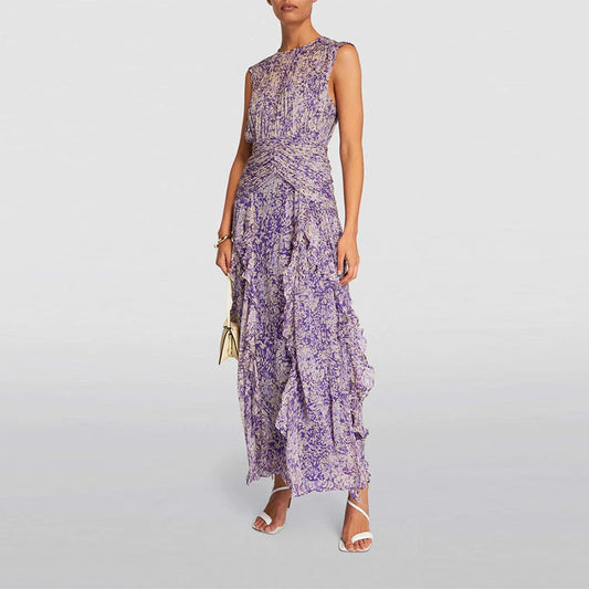 Violeta - Vestido de volantes florales sin mangas