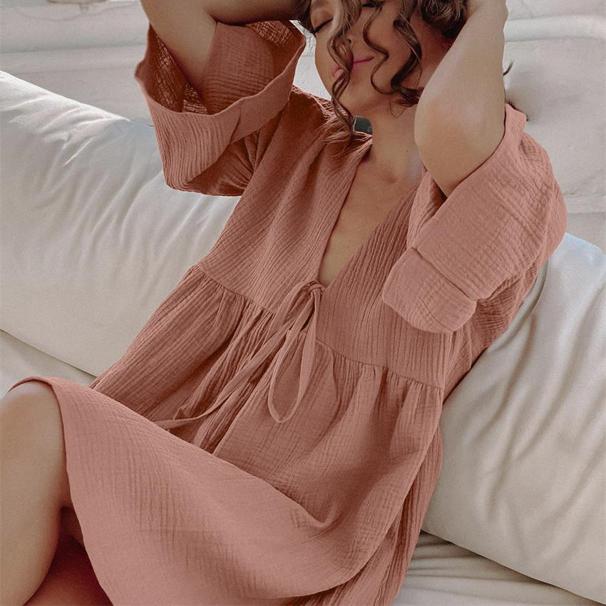 Lila - Vestido fluido de manga campana con tirantes