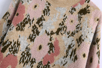 Irasema | Jersey de punto holgado con diseño jacquard floral para mujer