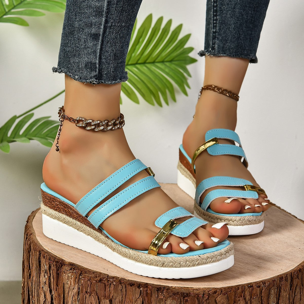 Mireya - Sandalias de cuña con plataforma