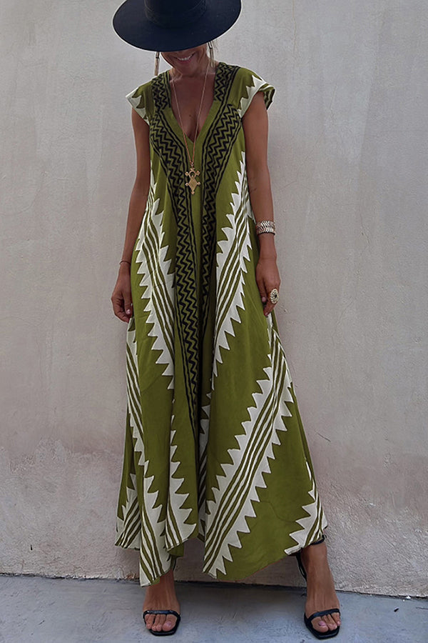 Ana | Vestido maxi estampado etnico elegante