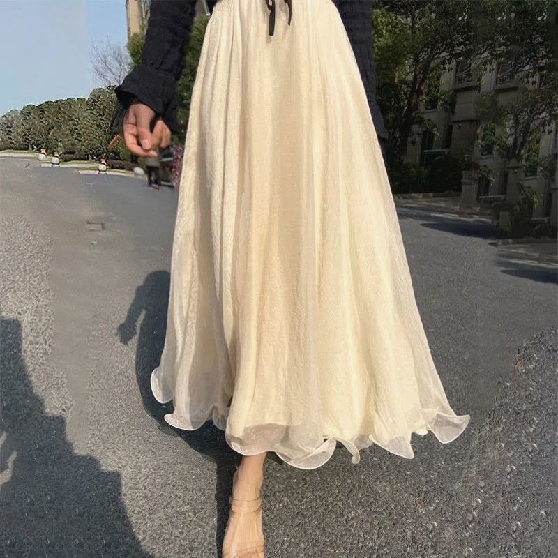 Luna - Falda maxi de gasa fluida