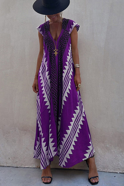 Ana | Vestido maxi estampado etnico elegante