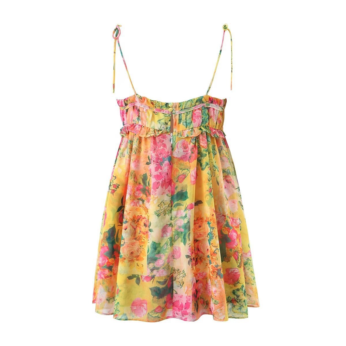 Ariadna | Vestido de verano Y2K con tirantes y estampado de flores