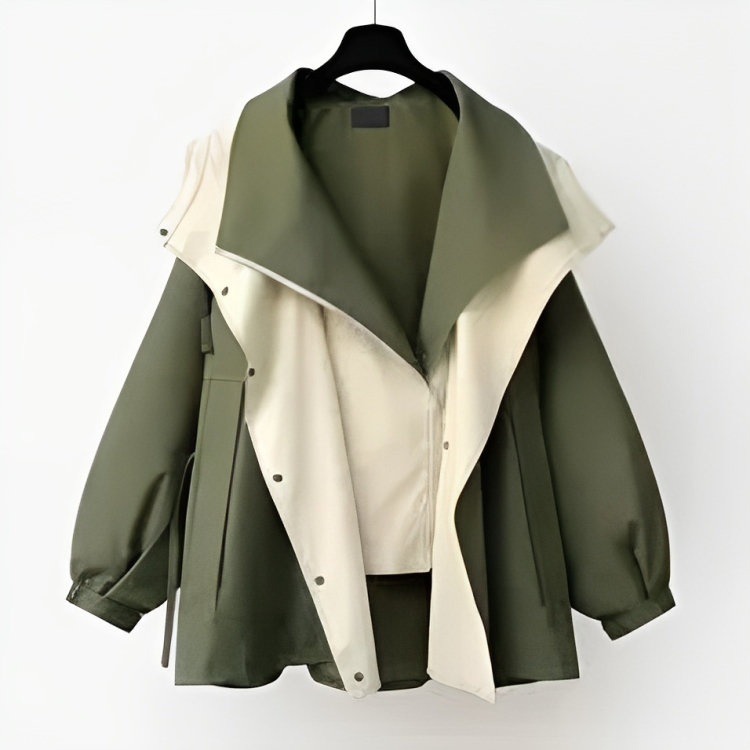 Alejandra – Chaqueta Asimétrica con Capucha