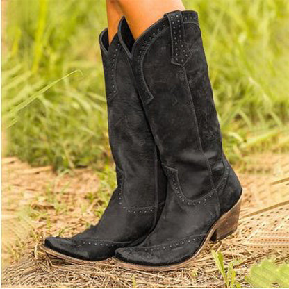 Esmeralda - Botas altas vaqueras envejecidas