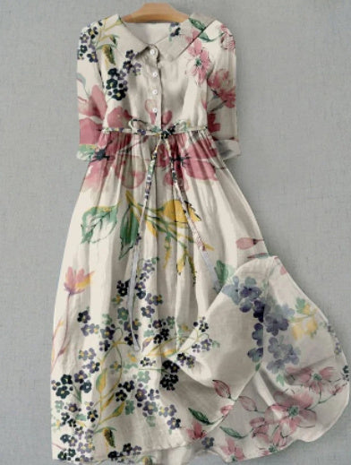 Nyress | Vestido midi de estampado floral en tonos pastel