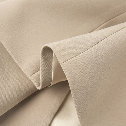 Abryelle | Chaqueta de traje beige sencilla con diseño drapeado