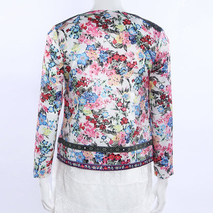 Irene | Blazer boho de satén con estampado floral encantador