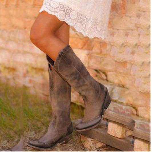 Esmeralda - Botas altas vaqueras envejecidas