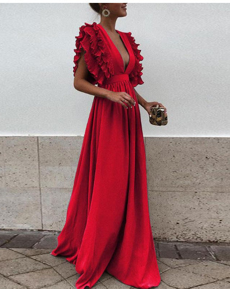 Renata - Vestido largo con volantes