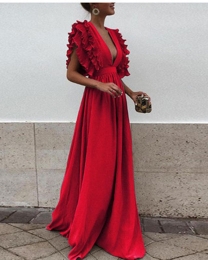 Renata - Vestido largo con volantes