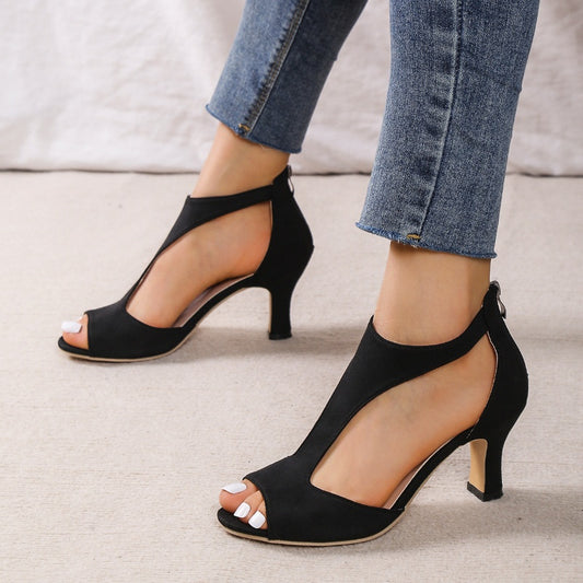 Vanessa - Elegantes sandalias de tacón con diseño recortado