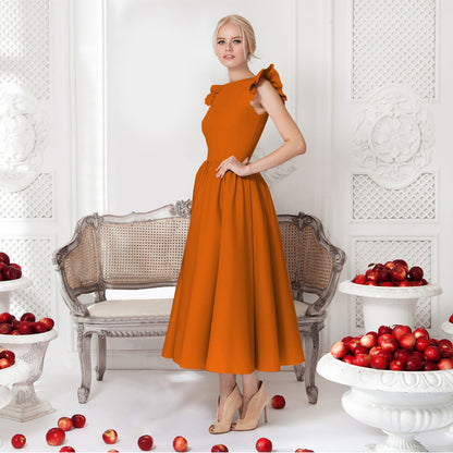 Scarlett - Vestido de fiesta midi con volantes