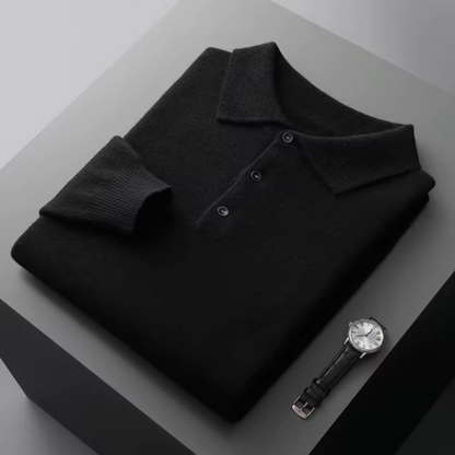 Damián - Suéter polo hombre manga larga con botones