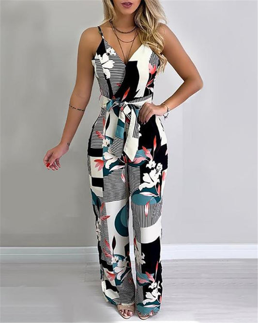Lana - Vestido mono con cinturón floral