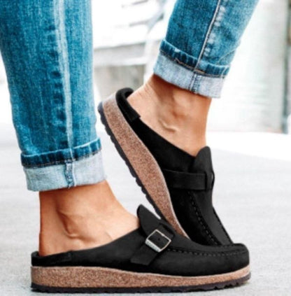 Lina - Mocasines casual de ante con hebilla